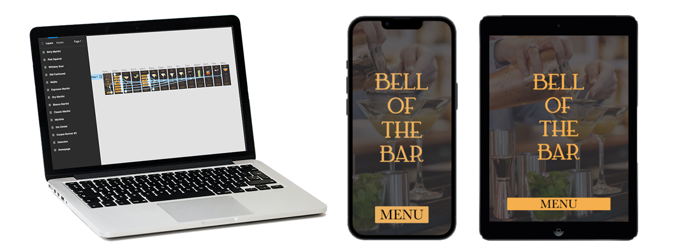 Bell of the Bar mobile and tablet UI