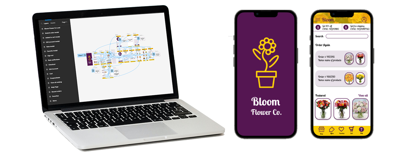 Bloom Flower Co. app UI designs