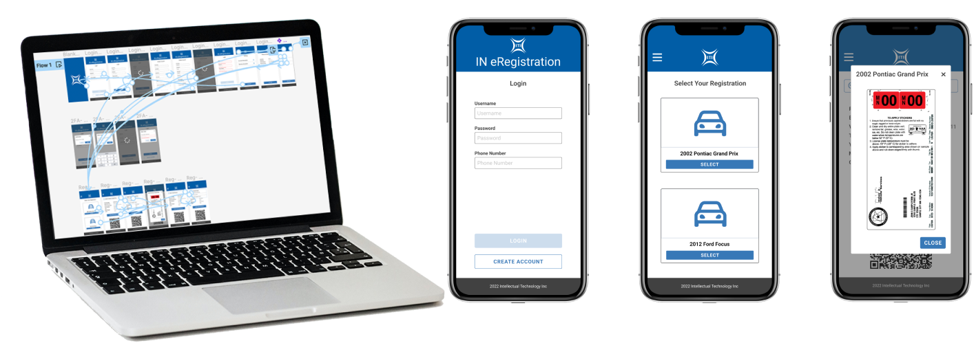 Digital vehicle registration UI examples