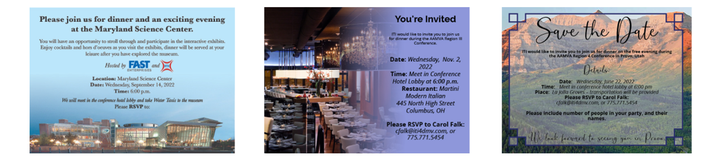 AAMVA invitation designs